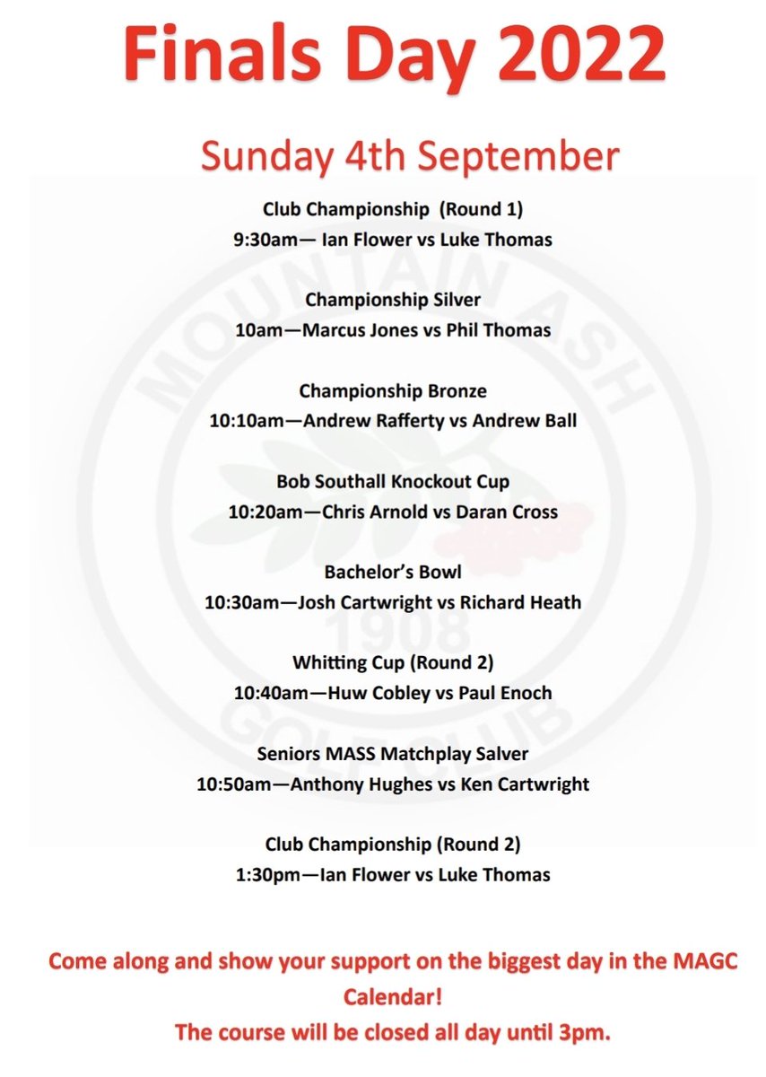 MountainAshGolf's tweet photo. Just gearing up for a massive weekend at the club with the highlight on Sunday with Finals Day. Some big matches coming up, best of luck to all competing this weekend!⛳️🏴󠁧󠁢󠁷󠁬󠁳󠁿 https://t.co/hEGHrMNSCU