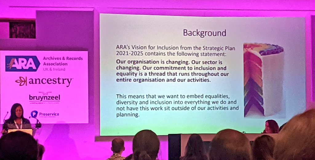 SedgArchivist's tweet photo. Yesterday #ARA2022 also inc. #EDI panel ('it shouldn't sit outside of what we do') @Pablester 'exhibitions as spaces of collab. &amp; inc.', mold issues with Dr Jagjit Singh, ice cream &amp; doughnuts 😋, visit @SicktoDeathUK #histmed, @arasam poster &amp; fringe 'Is it ok?' #WordsMatter https://t.co/UjiSnI0M5g