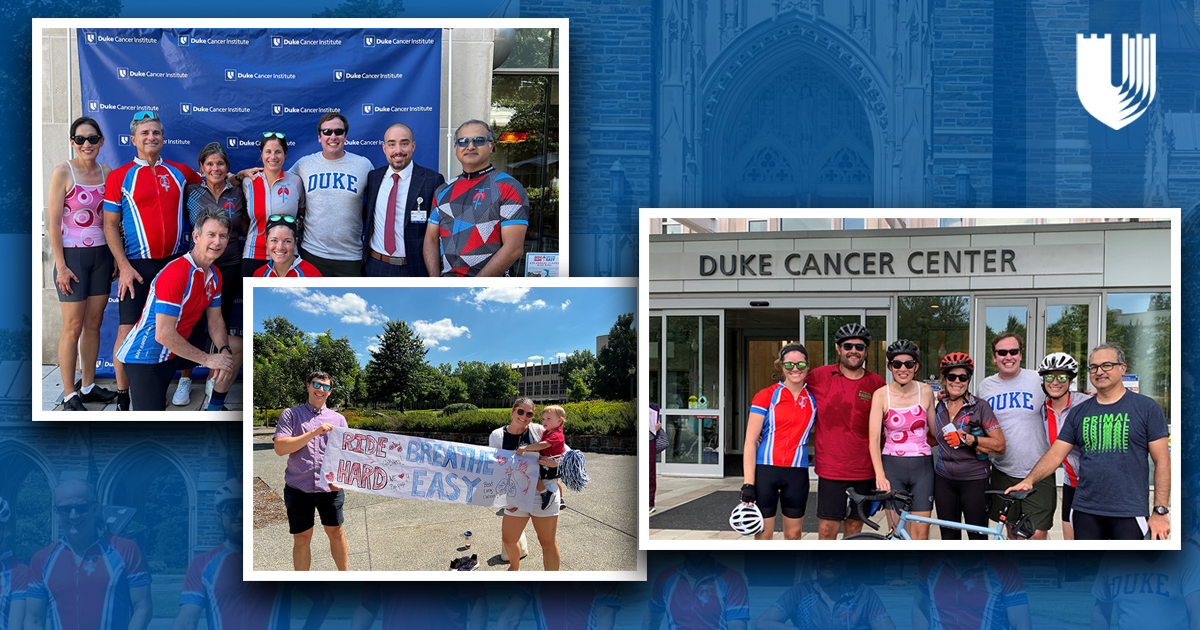 The @Ride4Lungs charity bike ride is underway! Team DCI is embarking on a 26-mile ride to raise awareness and money for the Duke Lung Screening Program Patient Support Fund @DukeCancer. So far, $15k has been raised. To schedule a screening: dukehealth.org/treatments/can… #lungcancer