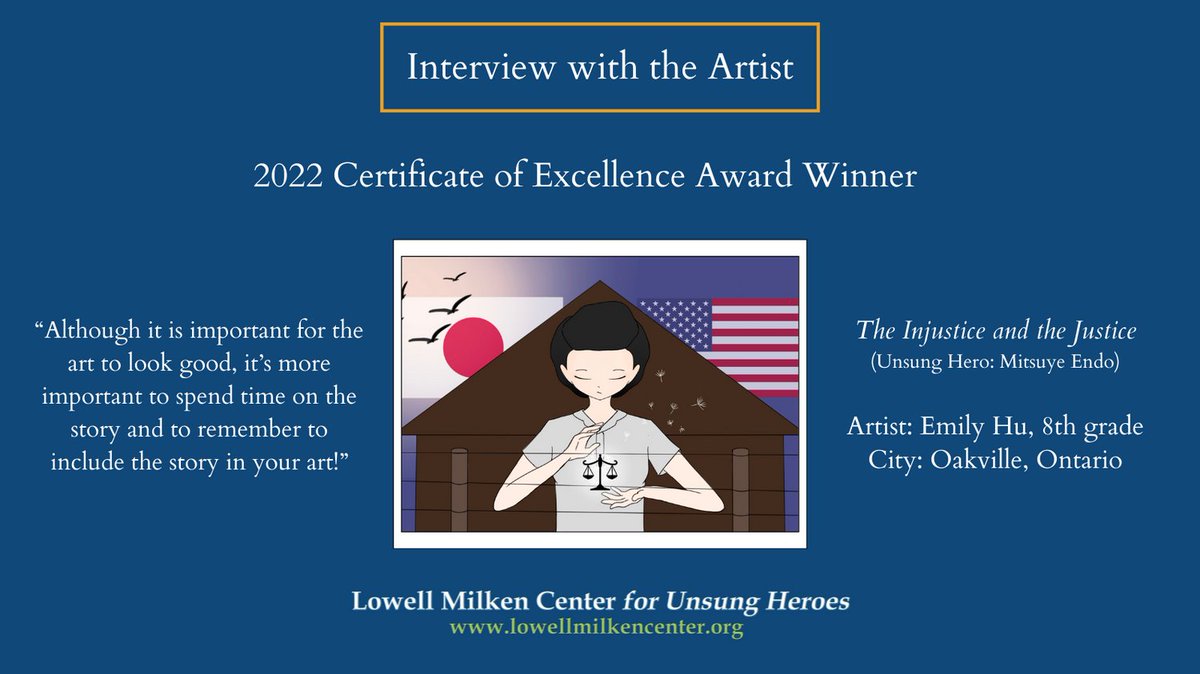 LowellMilkenCtr's tweet photo. Check out our exclusive interview with Artist Emily Hu, Certificate of Excellence winner in the 2022 LMC ArtEffect Project at https://t.co/epIAJmoWsk.

#ArtEffect #ArtEffectProject #studentartcompetition #youngartist #artaward https://t.co/o0YOsuzIWq