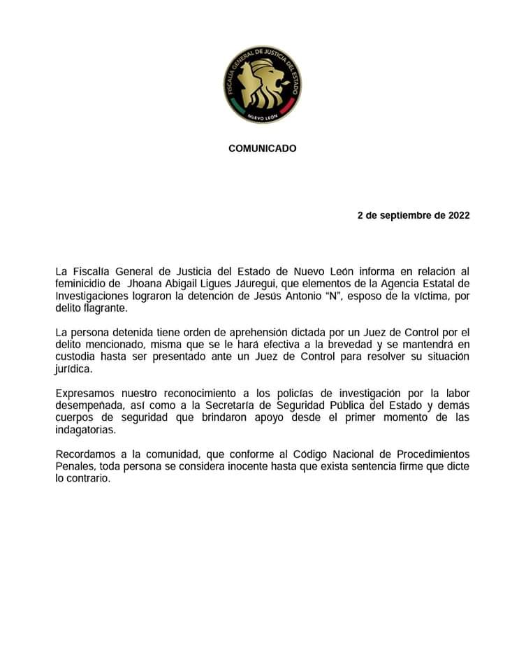 #ENTÉRATE 📢 #DeÚltimaHora 🚨 Capturan a Jesús Antonio "N"., de 22 años de edad, por su presunta participación en el asesinato de la joven maestra Jhoana Ligues, en #SantaCatarina.