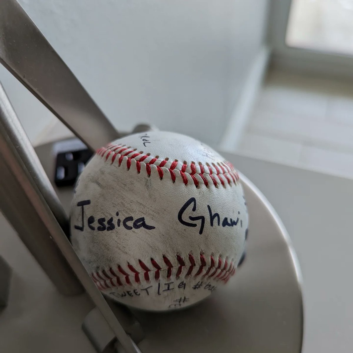 Vocalmama's tweet photo. Ball #41 left at Jacksonville Beach, Florida for Jessica Ghawi. @davidhogg111 @StudentsDemand @Everytown @sandyhook @bradybuzz @milb @MLB
@@MomsDemand #JessicaGhawi
#enough
#EndGunViolence
#EndGunViolenceNow 
#voteguncontrol
#baseballsforchange https://t.co/tUHk0jdPQm