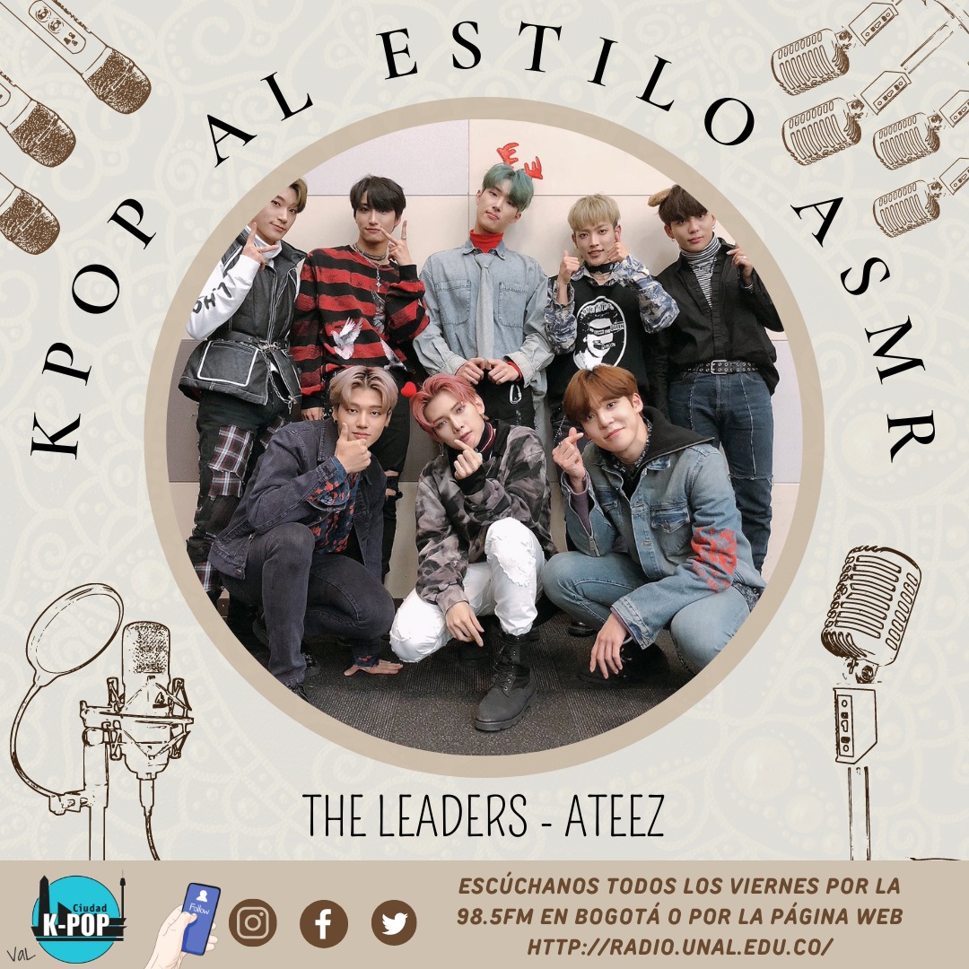 CiudadKpop's tweet photo. En el especial #KpopASMR

Escuchas a #Ateez con su tema "The leader" 🎶🎤 solo por #CiudadKpop 98.5FM Bogotá RadioUNAL 📻🎶 👇🏼 https://t.co/Hrj2ki8pRy

¡Ciudad kpop más que un género una cultura! https://t.co/8BYDQxMe0c