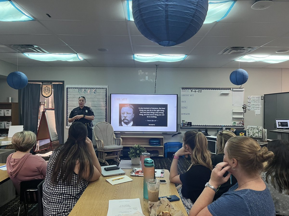Grateful for our partnership with local law enforcement and their commitment to the safety of our students, staff and families. We appreciated Officer Bell’s time and expertise as we discussed this necessary, but not always comfortable topic.