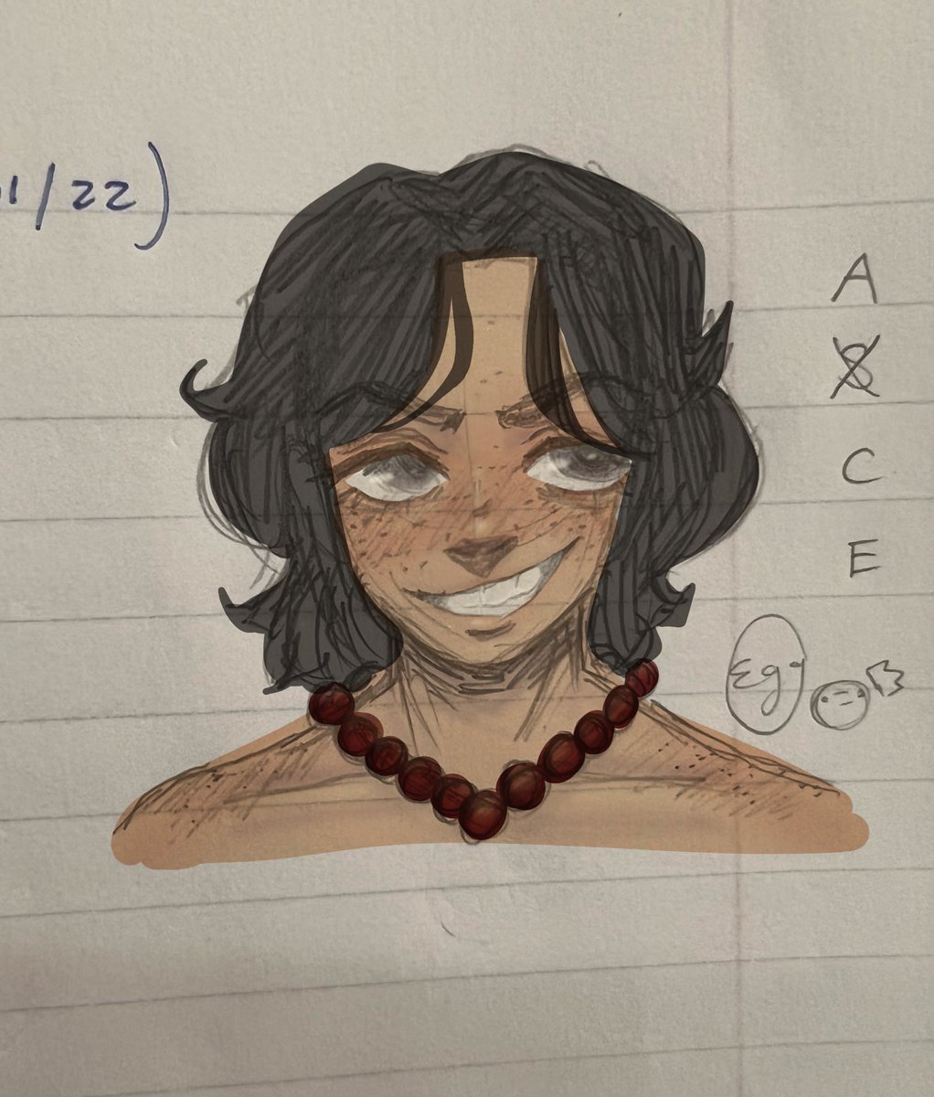 eggbeei's tweet image. #ONEPIECE #doodle  of ace I did in class :D