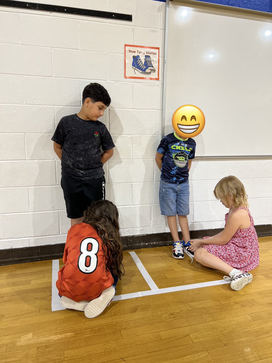 MrRobbins142's tweet photo. The shoe tying station is definitely one of the best additions to my classroom! You’ve got to love #KerkstraCougars helping each other. @KerkstraCougars #engage142 https://t.co/HDT18cYneP