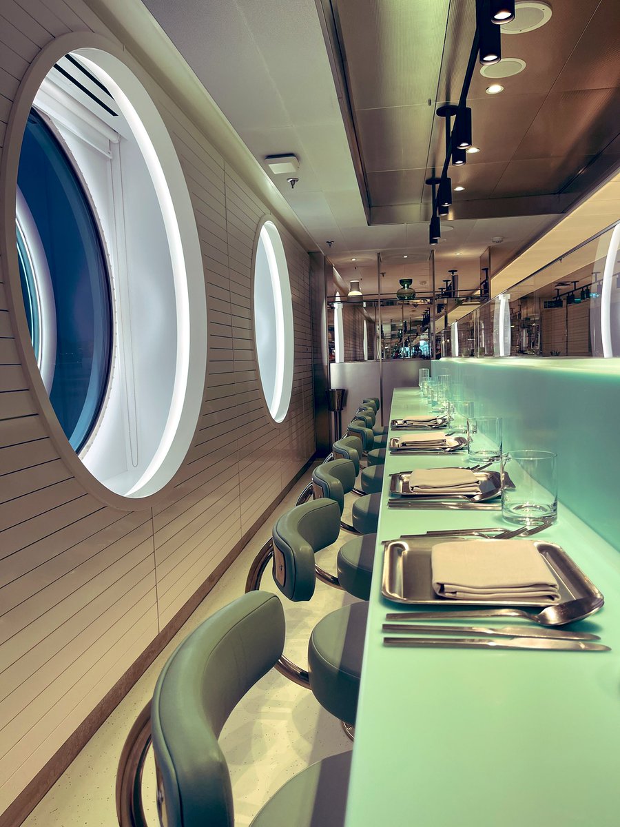 n0cruisecontrol's tweet photo. One of our favourites! Delicious food inspired by Escoffierβs Ma cuisine. Different, delicious and highly recommended! Make sure you book the Test Kitchen our you VVs app so not to be disappointed! #thetestkitchen #virginvoyages https://t.co/dpLjRC9gWD