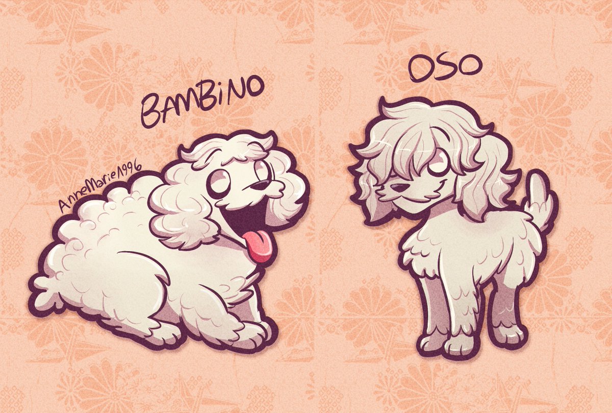 Mi novio tiene un par de poodles, llamados Oso y Bambino. Hace poco los trajo a mi casa para que me hagan compañía y la verdad me he encariñado con ellos 🥹 Así que decidí dibujarlos a los bebos uwu