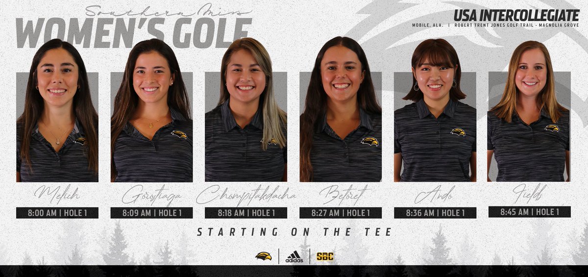 SouthernMissWG's tweet photo. HERE. WE. GO.

@ElenaMelich is the first Golden Eagle off the tee this morning 🔥

#SMTTT https://t.co/brkCHVHF5F