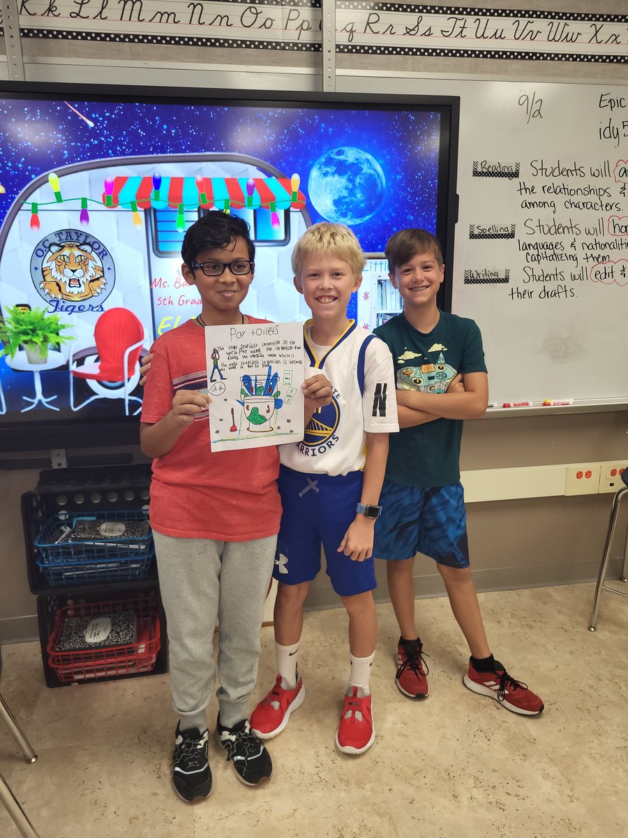 OCTBarnes's tweet photo. The kids had so much fun creating a news paper article over an invention that didn't work right. I've got me one creative bunch! 🧡💙
#OCT4U https://t.co/47Tc0DqI5k