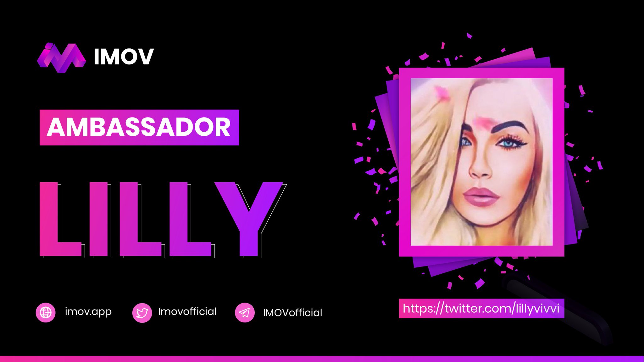Imov on Twitter "Dear IMOV Community Lilly is our new Ambassador 🔥 CZ