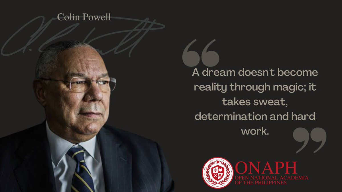 ONAPHians's tweet photo. #quoteoftheday 
"A dream doesn't become reality through magic; it takes sweat, determination and hard work."
- Colin Powell https://t.co/EbVDiOVait