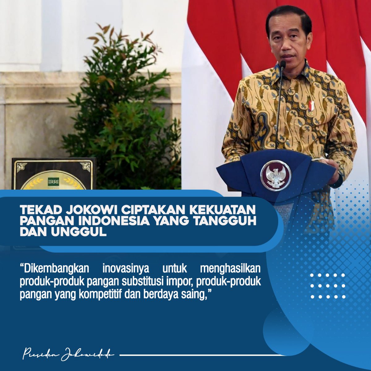 PertiwiAndamari's tweet photo. Jokowi ingin ciptakan kemandirian pangan di setiap daerah di berbagai wilayah Indonesia
RM Padang | Gelora | JOYFUL JOY DAY
#indonesiadigitalmeetup #YouDidWellSunghoon https://t.co/xN8Pbkk6hR