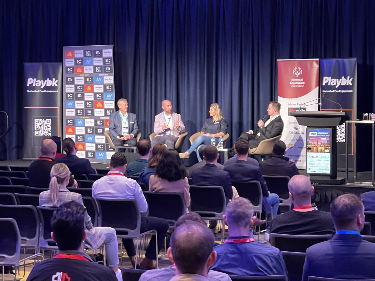 Playbksports's tweet photo. Thank you @SOAustralia CEO Pierre Comis for taking the stage and sharing your Playbk journey and the growth of Inclusive Sport Academy #STWS @sportstechws https://t.co/U7JrU3GHSG