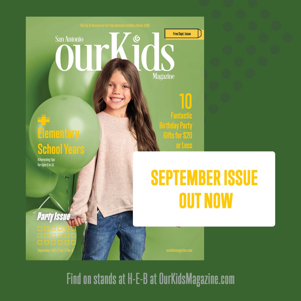OurKidsMagazine's tweet photo. Our latest issue is out! Grab it on stands at HEB and several other locations. You can always download it online too! Find an archive of all our issues here: https://t.co/Ff4XRbfD4s https://t.co/Ul6fxl7qeZ