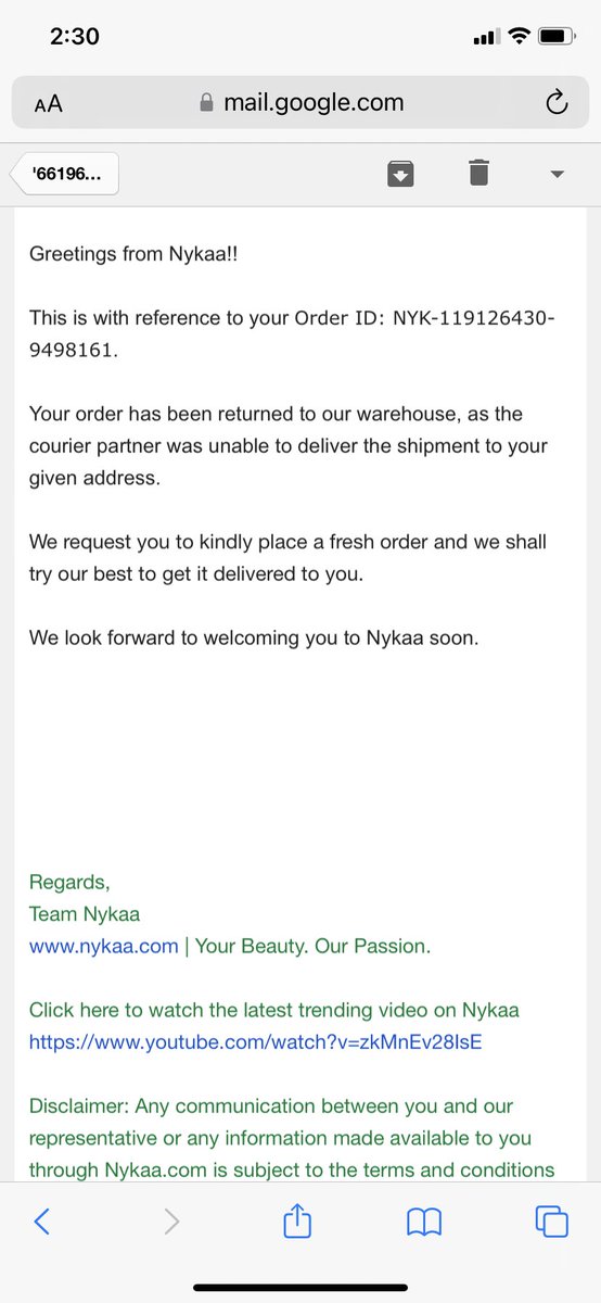 rajsinghflo's tweet photo. @MyNykaa This is wht ur team has replied to me.wht a great robotic reply I think I should post this on instagram and my fam followers shld see this how dumb ppl u r.M complaining here that no1 came to deliver the item nor anyone called me infact i was cllng him.I ordered this in discount https://t.co/3dVEoKc4rT