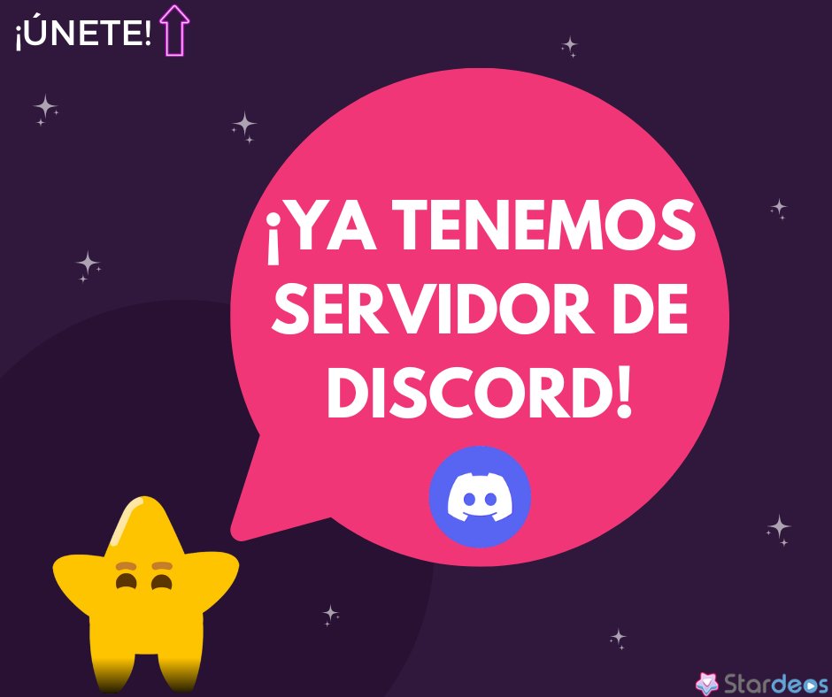 stardeos's tweet photo. ✨ ¡Ya puedes unirte a la comunidad de Stardeos en Discord! ✨

Podrás conocer más del contenido de nuestros creadores 🥰 y sabrás todas las actualizaciones que tendremos próximamente para ti 🔥

¡ÚNETE y no te pierdas de NADA nunca más! 🤩

https://t.co/nk2BzcTC4r 👈🏻 https://t.co/jKPN562E1m