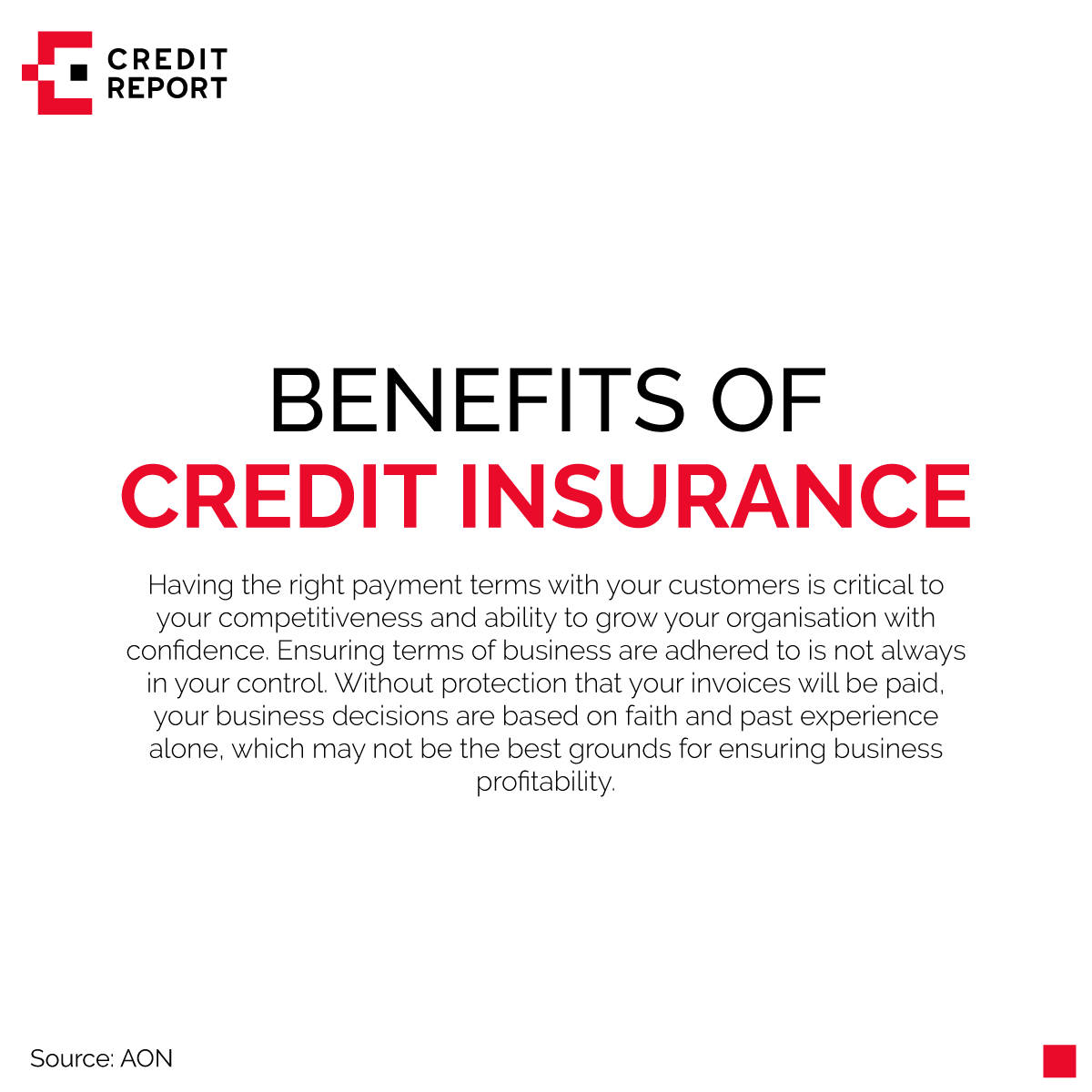creditreportla's tweet photo. Credit insurance is becoming more and more important. We leave you some benefits.

#tradecreditinsurance #AON #Worldtrade #risk #business #avoidrisk #Payments #trade #finance #KYC #BUD #ECA #creditreport #tradecredit #services #underwriters #creditriskmanagement #globalrisks https://t.co/PszX3IdtbP