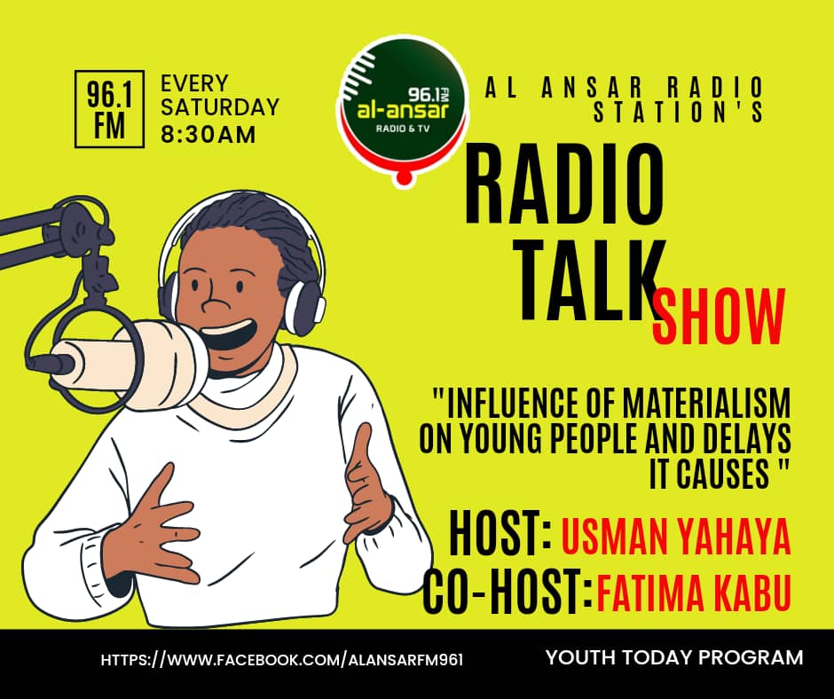 Othmanou22's tweet photo. Are you in Maiduguri or a Radio Garden Listener, Join us Every Saturday Morning 08:30-09:30 On your Favorite Show Youths Today at Al-Ansar Radio 96.1 FM.
@His_Cherie_  @UBakari98 @IzgeAleeyu @AbbaAliyarima1 https://t.co/fYwGUrZ4JH
