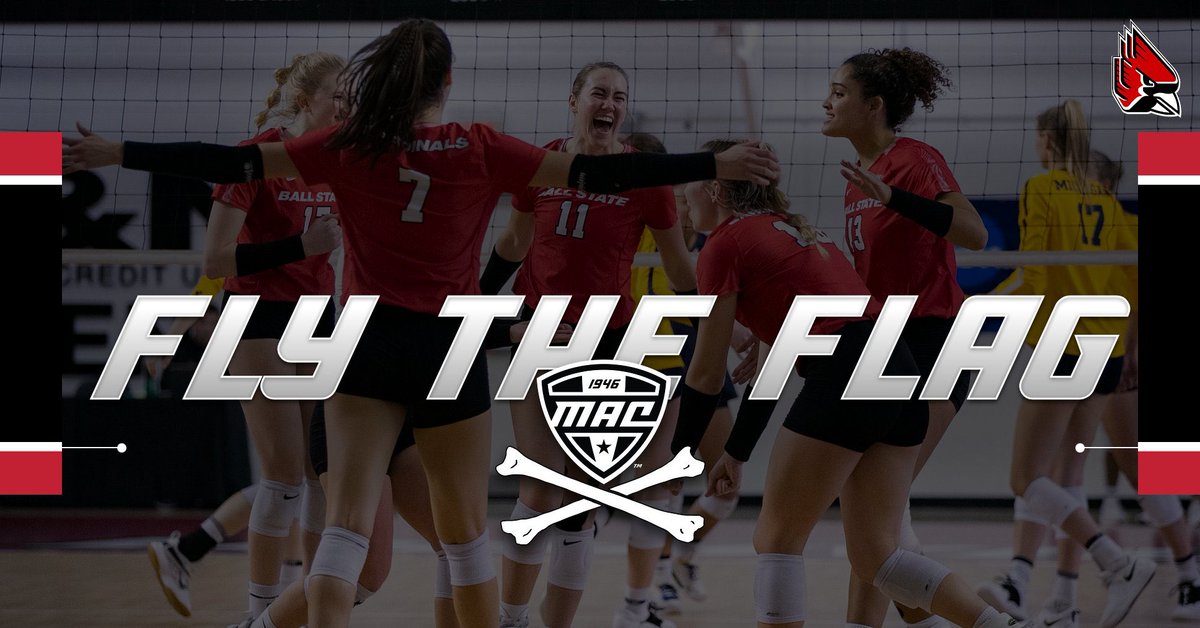 MACSports's tweet photo. BOOM!!🏴‍☠️

@BallStateWVB takes down Oklahoma by a 3-1 margin!

#ChirpChirp | #MACtion https://t.co/F2JvMhzw93