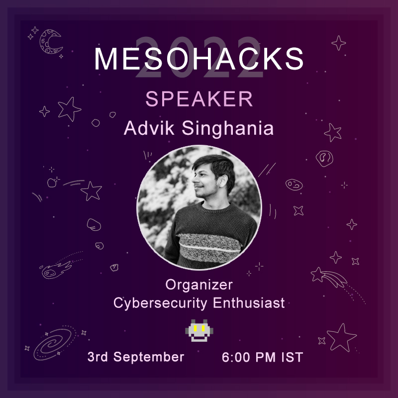 Learn more about cybersecurity in our hands-on session for Intro to Penetration Testing by one of our organizers, <a href="/SinghaniaAdvik/">Advik Singhania</a> . Live on 3rd of September, 6:00 PM IST.