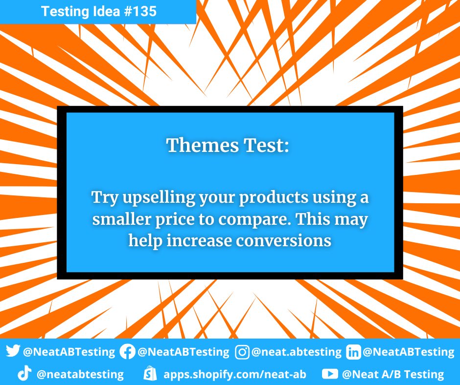NeatABTesting's tweet photo. Price points #neatabtesting #shopify #ecommerce #testingideas #product #satisfaction #conversions #bestseller #price ##marketingdigital #marketing https://t.co/JHQeR9rzwk