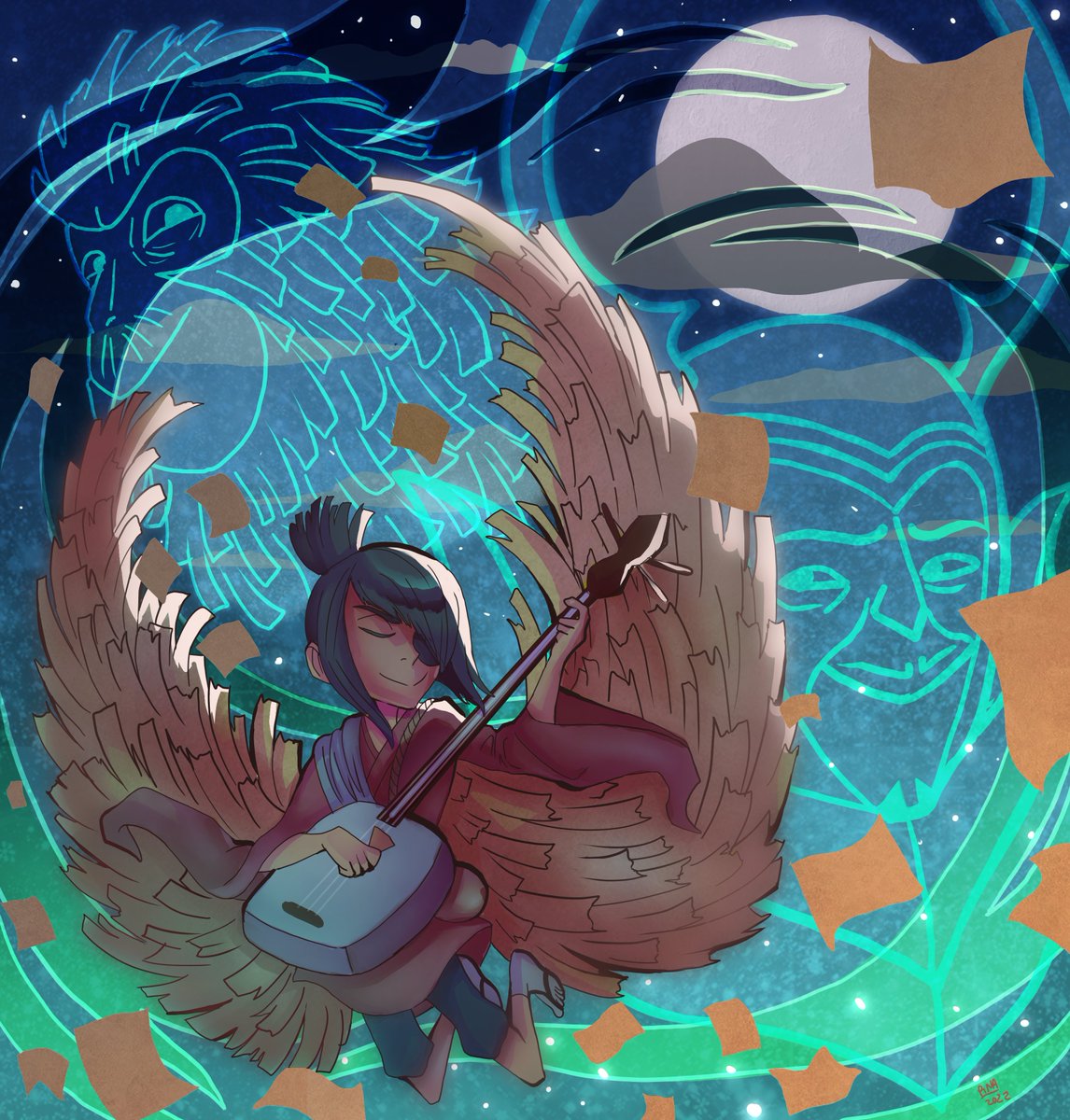 RizeNact_Clayd's tweet photo. I was sick with Covid, but the cover of While My Guitar Gently Weeps from Kubo and the Two Strings got me through it.

#kuboandthetwostrings #laika #creative #fanart #artist https://t.co/9O0IJiNOCH
