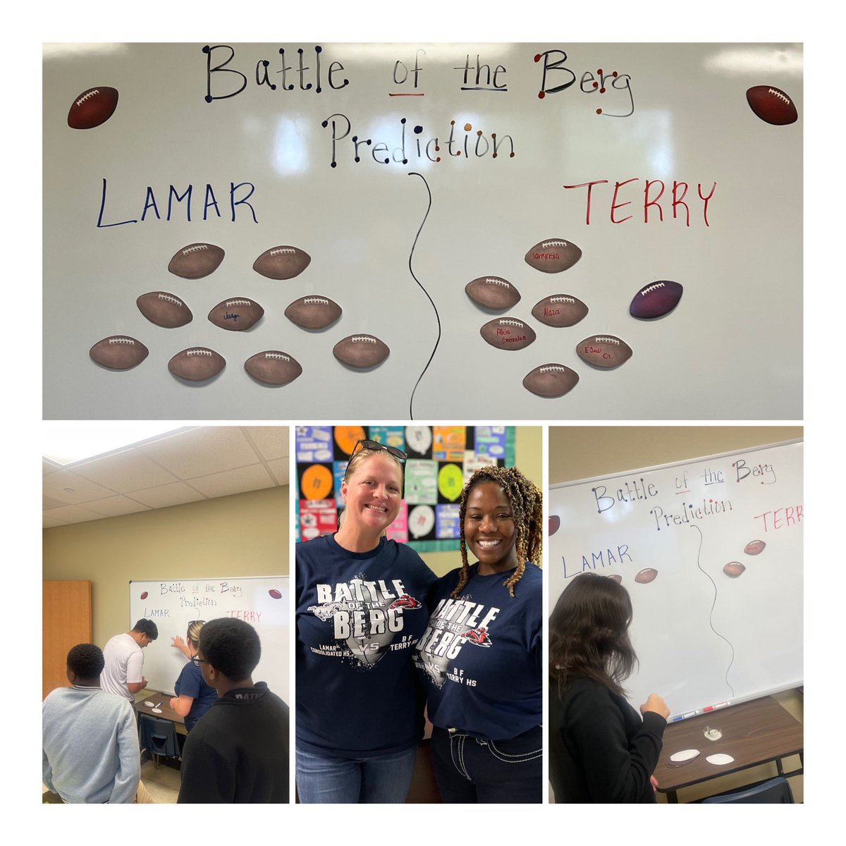 MGuel_THS's tweet photo. Battle of the Berg prediction from JJAEP shows @THELamarCHS will #BringHomeTheBell! Good luck @Terry_Rangers and @THELamarCHS tonight! Our kids at JJAEP are cheering for you! @lcisd_specials
#OvercomingObstacles https://t.co/qjicFXbCoz