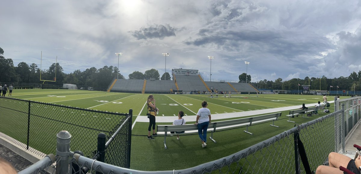 FIEagleSports's tweet photo. An hour and 40 minutes until kickoff here at Gene Cox Stadium in Tallahassee! #BeatRickards @FIHSFOOTBALL https://t.co/iCGRbO8Hug