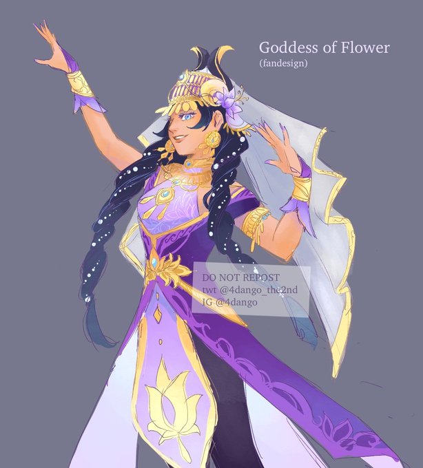 Fandesign attempt for Goddess of Flower inspired by Persian traditional dance 