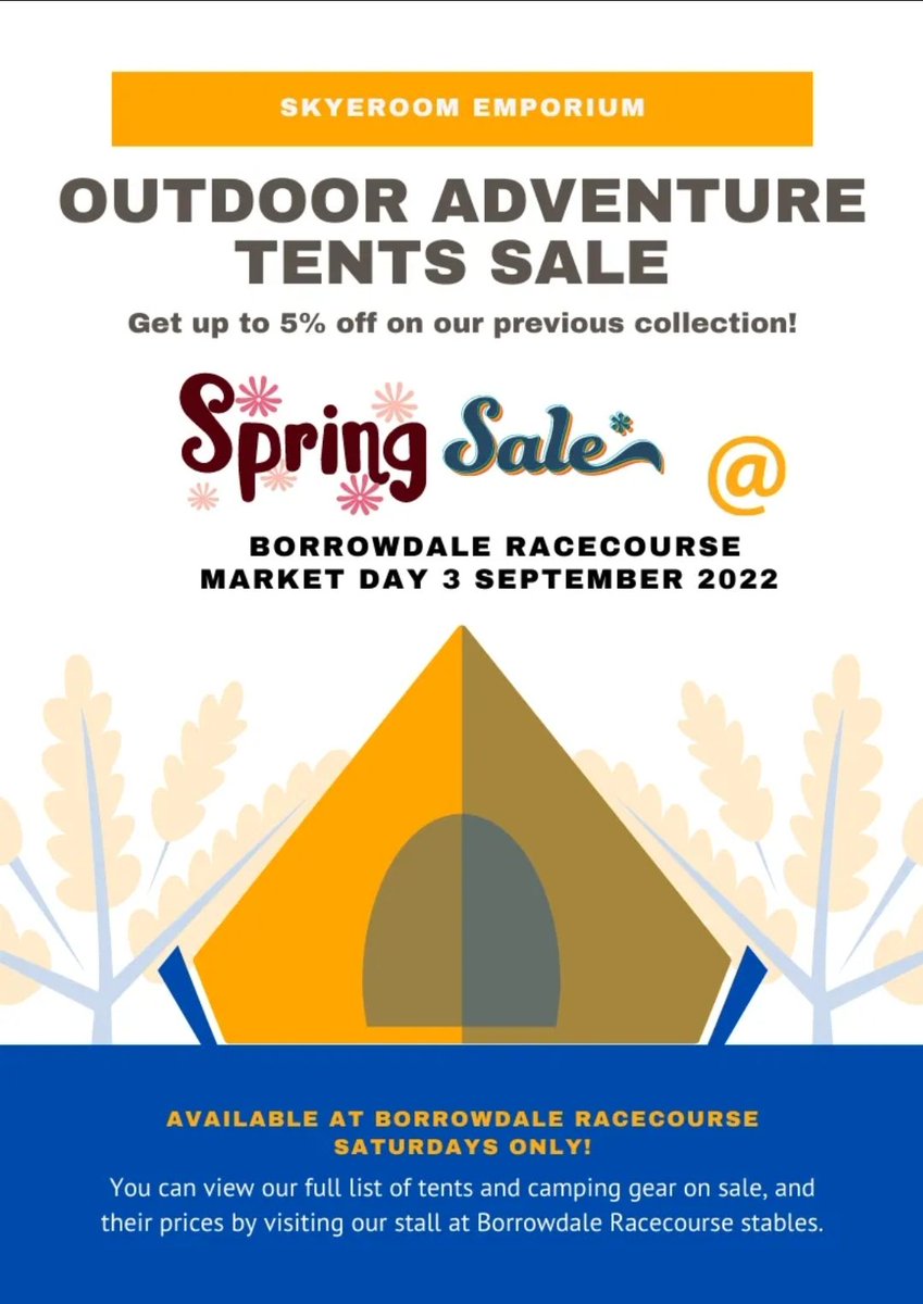 skyeroom's tweet photo. Outdoor adventure tents sale. Get up to 5 % off on our previous collection! Visit our stall at Borrowdale Racecourse. See you there!!
Call 0778193305/0772384030

Offer only valid from 8 to 3 pm 3 September 2022
#tents #camping #swimming #fishing #wildlife #sale #foldabletables https://t.co/VTnFH3aWkT