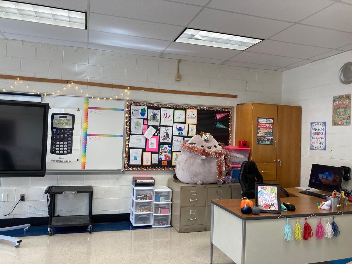 MsGralish's tweet photo. Room 265 is back and better than ever! @MsConklinHMS and I can’t wait to welcome our students back to HMS in just a few short days. Bring on the learning! ➕➖➗✖️✏️ #year8 #middleschoolmath #mathteachers https://t.co/f5CxXlQkUv