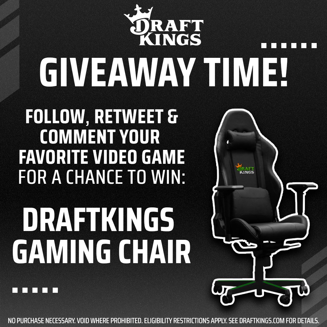 DKCasino's tweet photo. 🚨 IT'S GIVEAWAY TIME 🚨

We're giving away FIVE DraftKings branded gaming chairs.

To enter, simply: 

1. Follow @DKCasino.
2. Retweet this tweet.
3. Comment your favorite video game.

T&amp;Cs apply, ends 9/6: https://t.co/XonLUkmGJ4 https://t.co/GyB3hQI85L