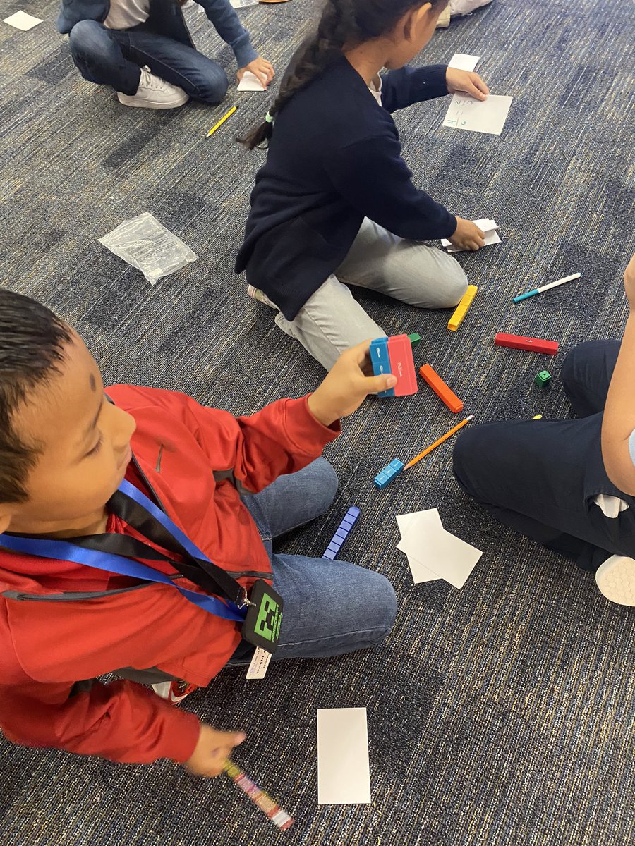 lobravo1's tweet photo. Exploring equivalent fractions with different math manipulatives today. They were asked to find  as many equivalent fractions with their group. @ExplorersCol #4thgradeDual #mathematicians in action. https://t.co/vpMnOZTIpo