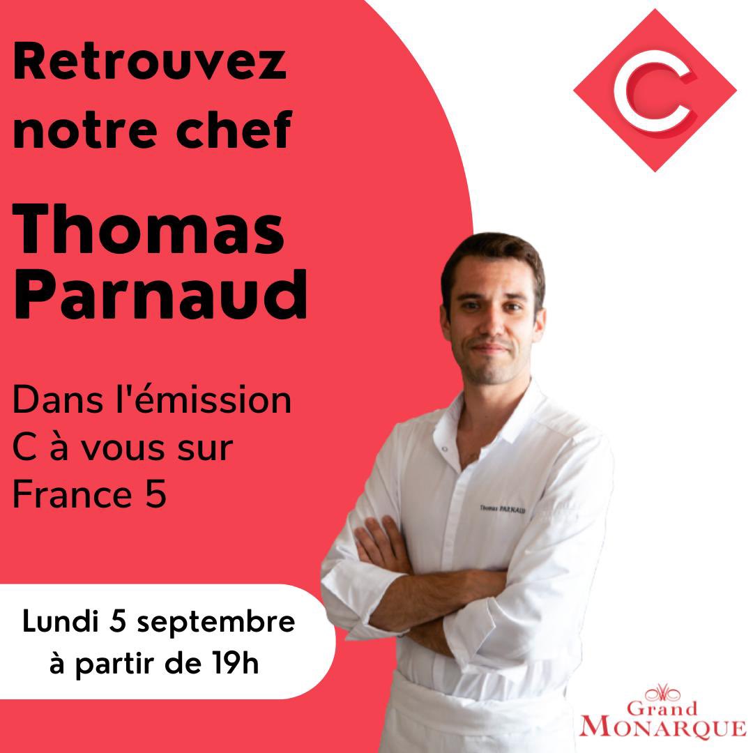 Retrouvez notre chef Thomas Parnaud sur France 5 ce lundi  à partir de 19H.
Il cuisinera son "Œuf à la Chartres" pour <a href="/anneelisabeth5/">Anne Elisabeth</a> &amp; ses invités. La <a href="/villedechartres/">Ville de Chartres</a> villedechartres , <a href="/eurelien/">Eure-et-Loir</a> et la @regioncentre_valdeloire seront à l'honneur.
@umih_28  <a href="/UMIH/">belen</a>