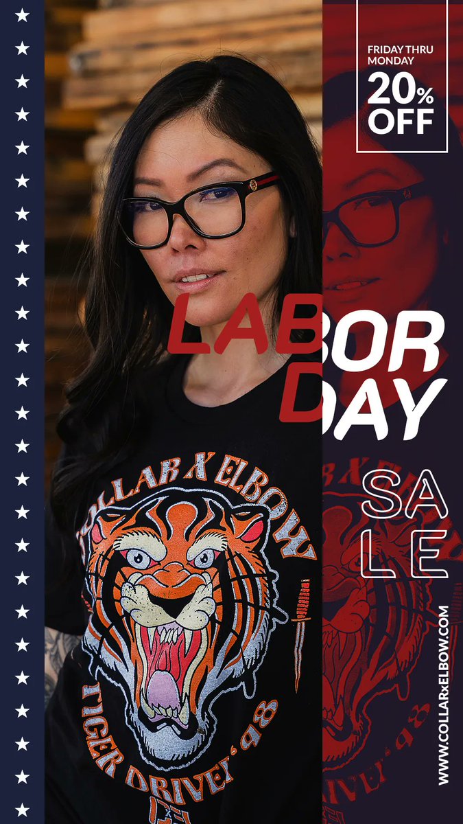 COLLARxELBOW's tweet photo. Tiger Drive yourself over to the site and get in on this 20% OFF Labor Day Weekend Sale we got going on right now!
https://t.co/qANtl25Y5I
#CxE #Wrasslin #COLLARxELBOW #SupportYourLocalWrestler https://t.co/DsTsZb4vIf