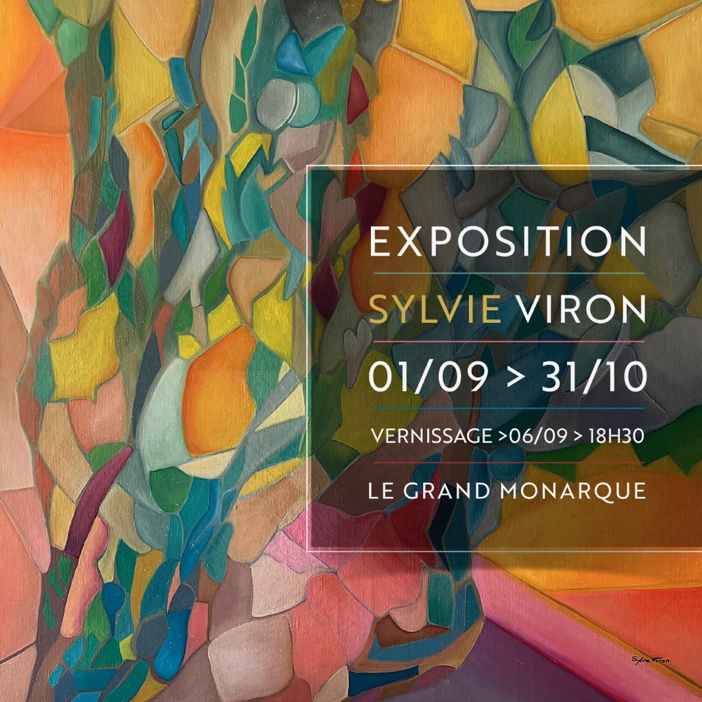 Le 6 septembre, à partir de 18h30, nous vous donnons RV pour le vernissage de l'exposition de Sylvie Viron. Venez découvrir son univers coloré et sensible #legrandmonarquechartres#exposition
