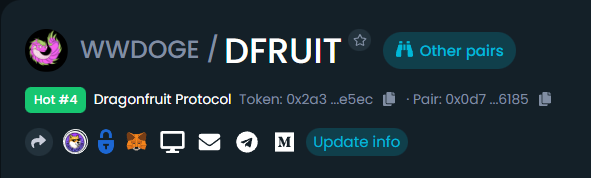 Thank you <a href="/DEXToolsApp/">DEXTools</a> for updating our token info. <a href="/dexscreener/">DEX Screener</a> next? :)

$DFRUIT 🌱