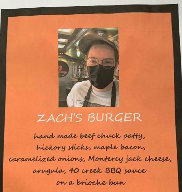 Our best selling burger special is back!  The Zach!

Saturday September 3rd come and get it. Limited quantities! $10. Try it with our famous poutine or pierogies. 

We’re open 11-6. See you at Kemptville Bowling Lanes.