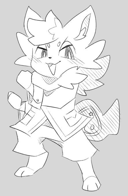 Sketch trade with @KuraiRao, his name is Kazure! I would love to do more sketch trades with buddies :3 
