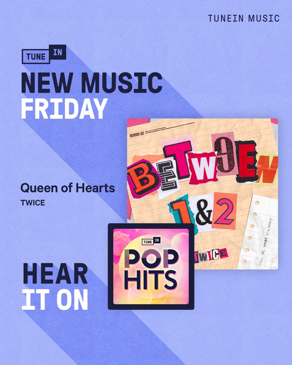 Discover this South Korean girl group and their latest song on #TuneIn's Pop Hits. 🔊 Queen of Hearts - @JYPETWICE listen.tunein.com/newmusicfriday