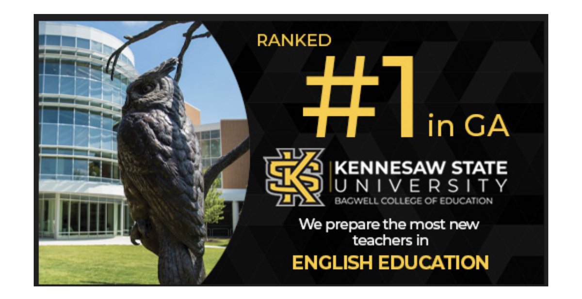 katie_kaukinen's tweet photo. Great things happening at KSU in the Norman J. Radow College of Humanities and Social Sciences. We produce the most English educators in Georgia. #KSU #educators  #k12education #Radow @ksuchss @kennesawstate @bagwellcollege @KennesawEnglish https://t.co/Zvanp2khxC