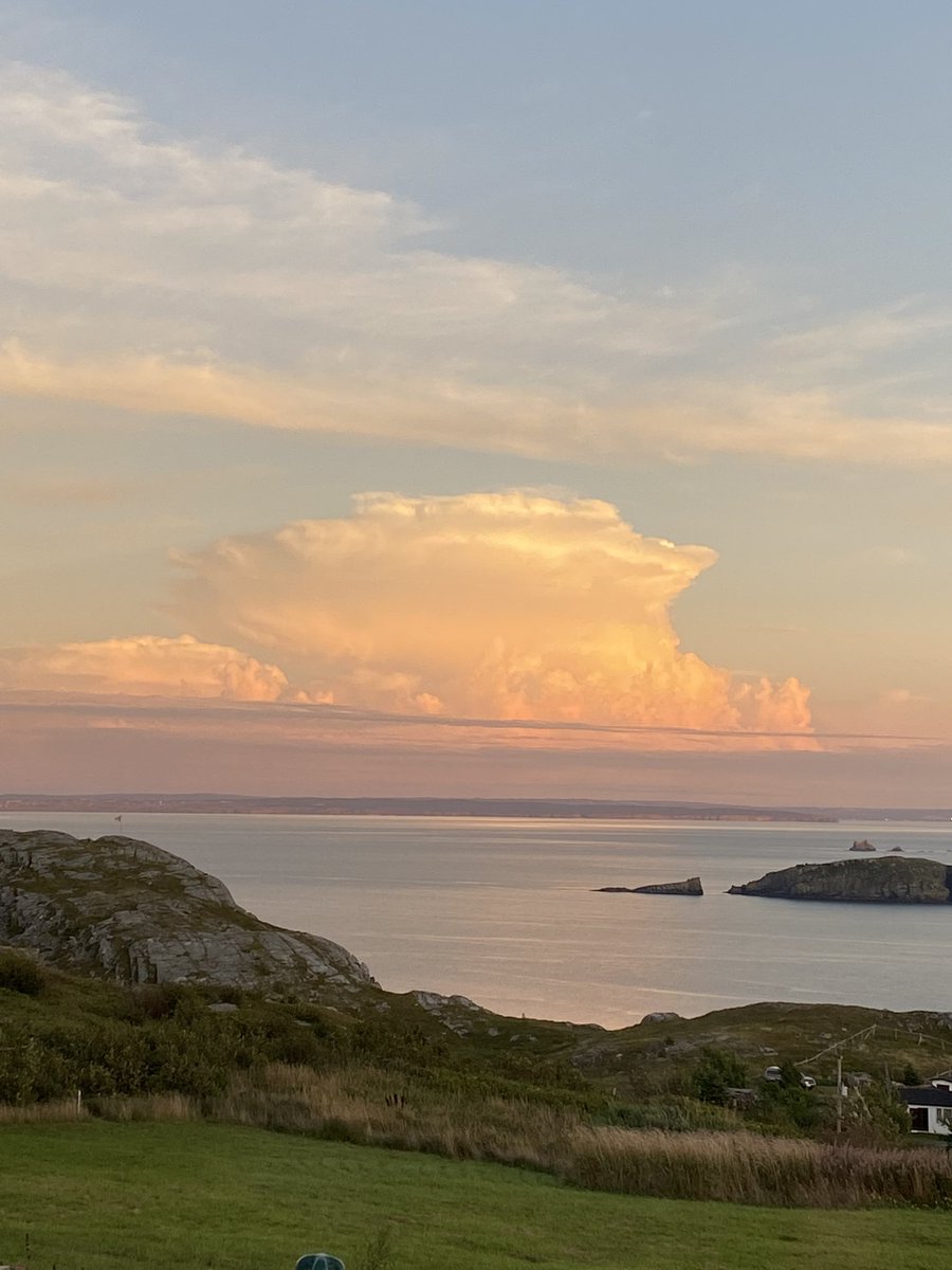 GailInNL's tweet photo. Wouldn’t want to fly into that! Taken from Freshwater, Carbonear, looking south towards Bell Island. @a_brauweiler https://t.co/gFKttCayNx