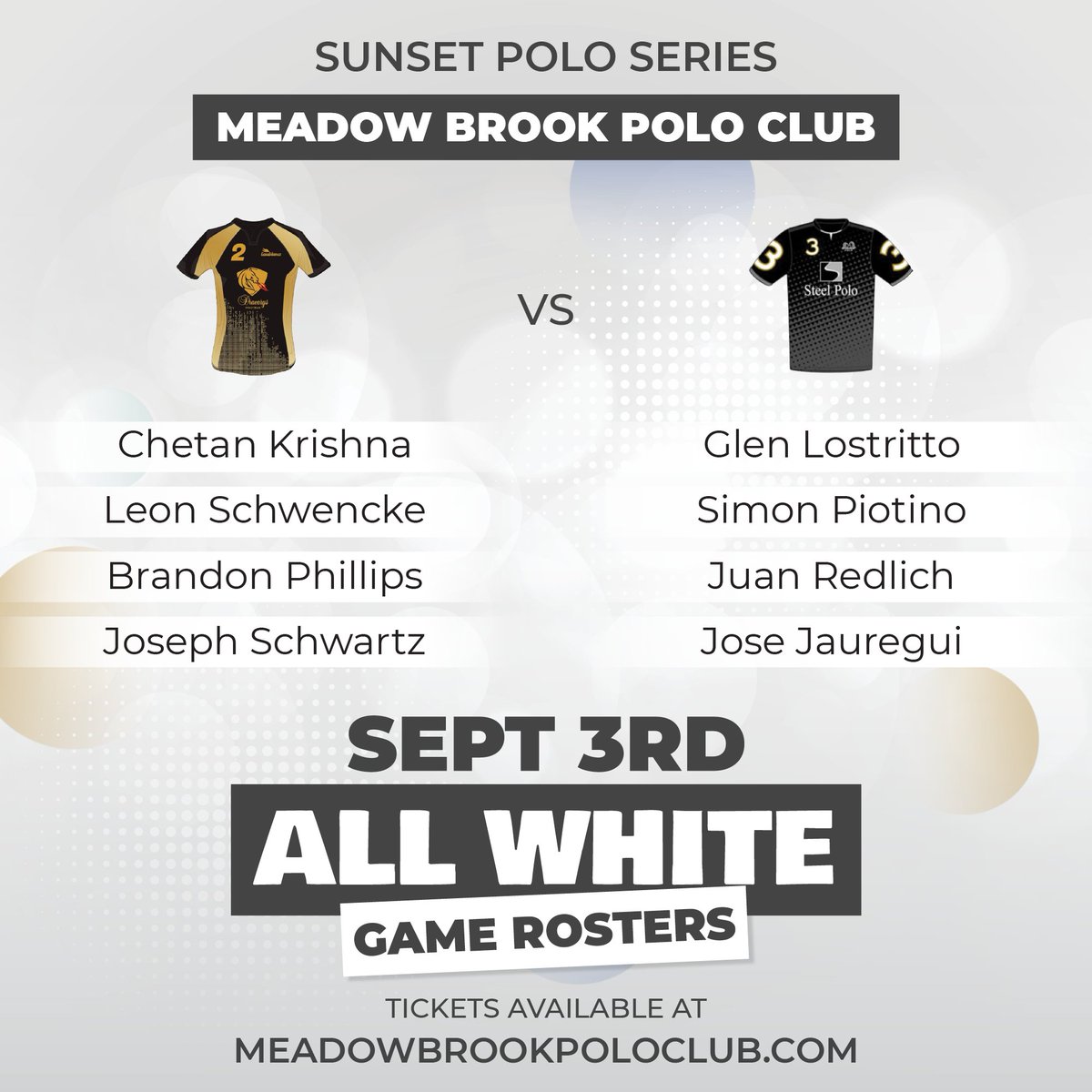 Don't miss our featured match tomorrow Dracarys vs. Steel Polo! 

Tickets available at meadowbrookpoloclub.com