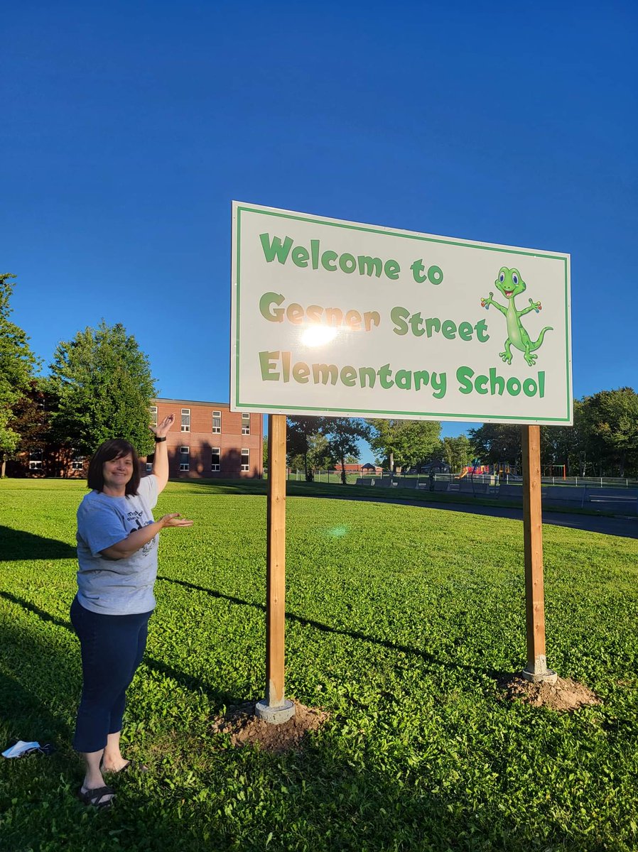 Wahoo Gesner Geckos....we can't wait to see you on Tuesday!  Check out our new sign!!! Have a great long weekend everyone. #gesnerrocks