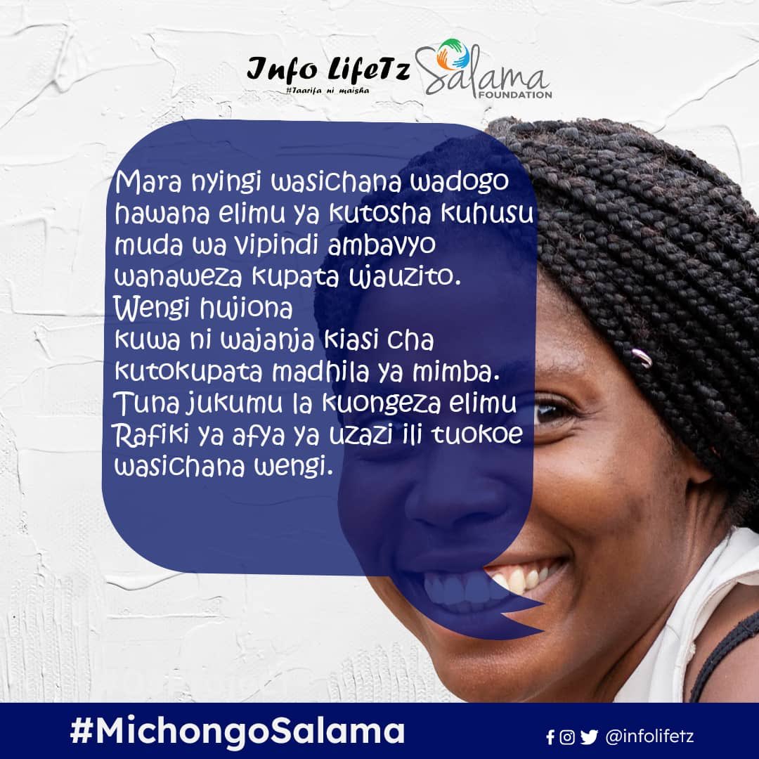 Elimu ya Afya ya Uzazi ni msingi wa maendeleo ya Vijana, Tuungane katika uwekezaji huu ili kuwa na Taifa lenye Nguvu na Afya Bora #MichongoSalama #03Project <a href="/salamafound/">Salama Foundation</a> @info_lifetz <a href="/YouthChoice21/">Youth Choice For Change</a> <a href="/iccao_tanzania/">iccao_tanzania</a> <a href="/tayahcoalition/">TAYAH Coalition</a> <a href="/youngandalivetz/">Young & Alive Initiative</a> <a href="/FMusilimu/">Frida .F. Musilimu ✨</a>