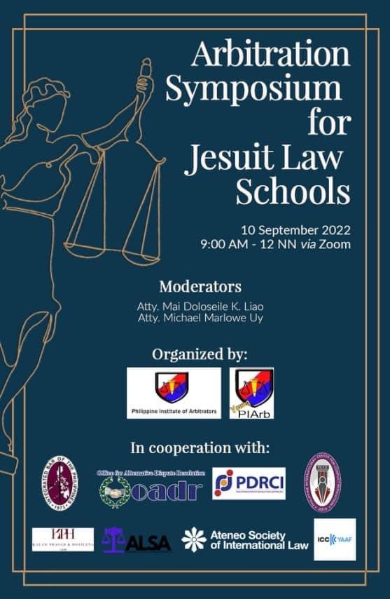 PDRC_org's tweet photo. PDRCI supports the Arbitration Symposium for Jesuit Law Schools in the Philippines organized by the Philippine Institute of Arbitrators and the Young Philippine Institute of Arbitrators. https://t.co/miBbqTMdMO