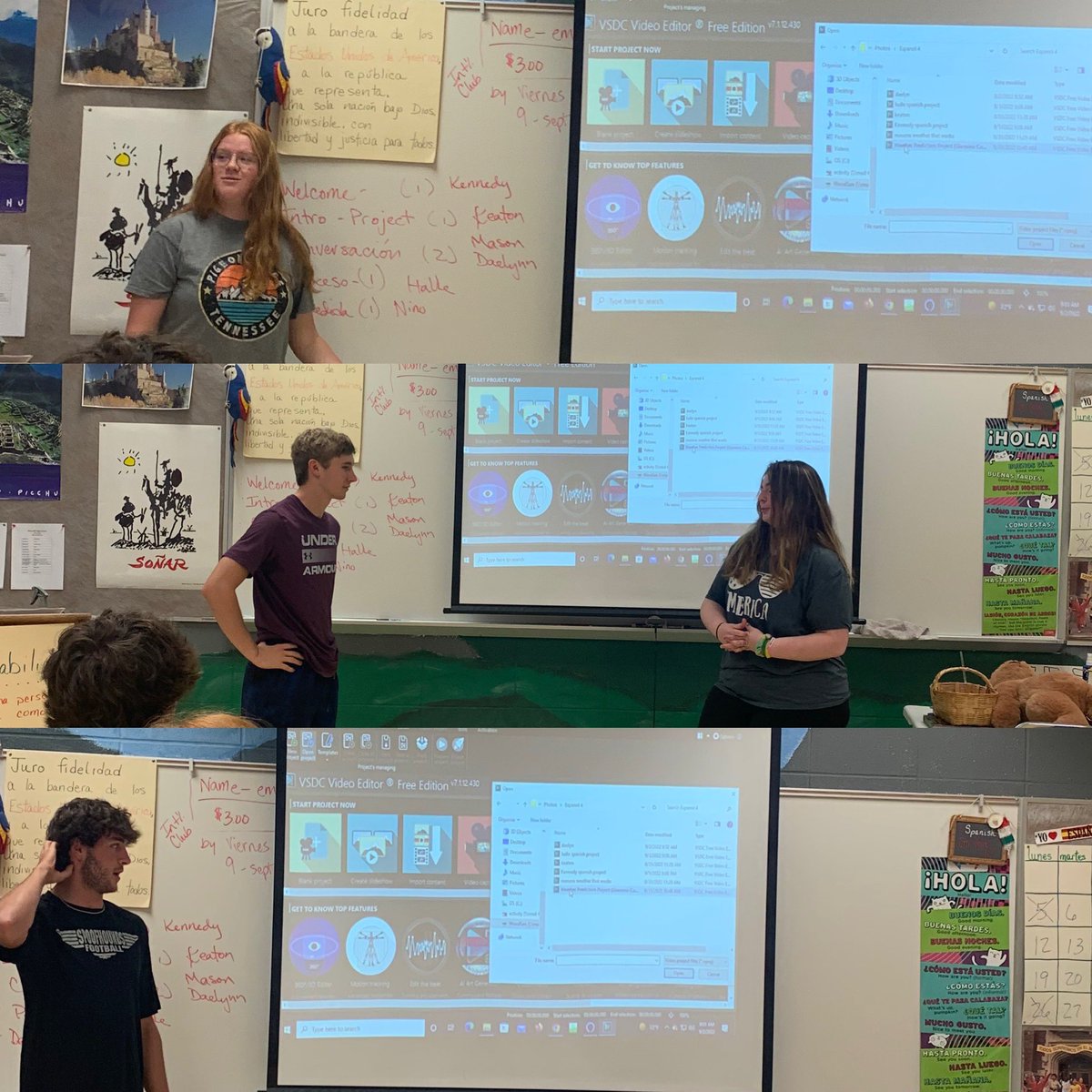 brianlynn78's tweet photo. Spanish 4 students showing off their skills as meteorologists. #SpoofhoundPride @spoofhound1 https://t.co/75mQYoubXR