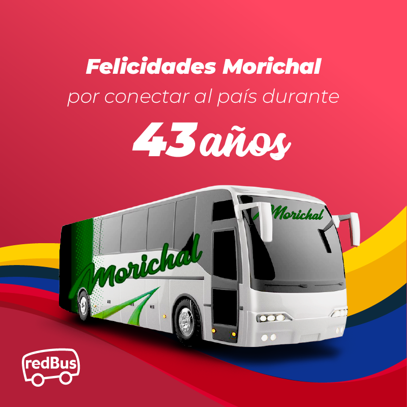 Le deseamos un feliz aniversario a la empresa de transporte Morichal 😍.

Queremos felicitarlos por brindar un gran servicio durante 43 años 🚌.

📌 Evita las aglomeraciones y compra tus pasajes de bus desde casa con redBus
👉 linktr.ee/redbus_co

Viaja con <a href="/TransMorichal/">Transportes Morichal S.A.</a>