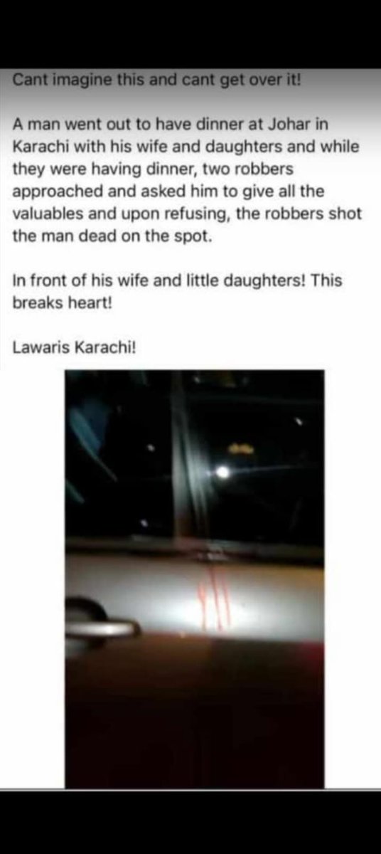 Why we are dying n being murder in #Karachi ? Is there no one to protect innocent lives in this city ? Why are we so helpless ? Where is @OfficialDGISPR @KarachiRangers @SindhCMHouse @sindhpolicedmc8 @MuradAliShahPPP to at least provide protection. #lawarisKarachi